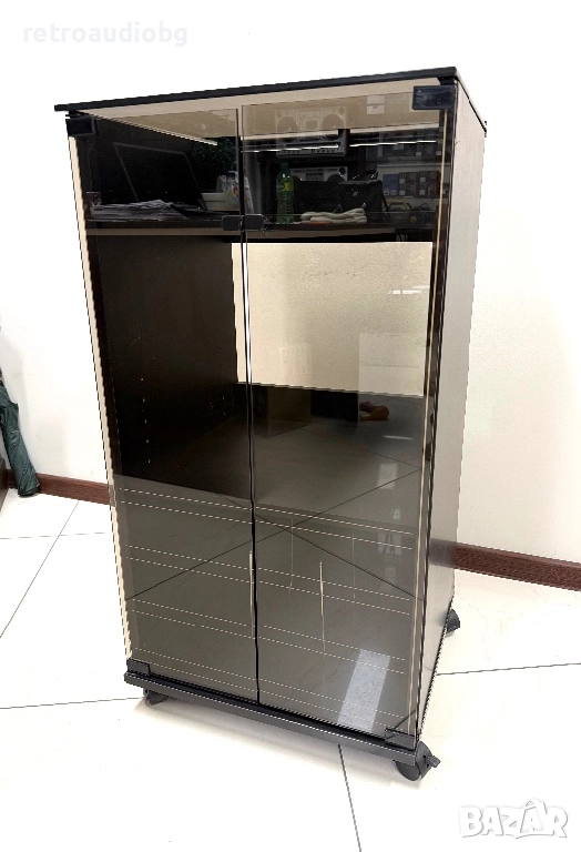 🔊Колекционерски аудио рак шкаф SANYO с място за плочи🔊, снимка 1