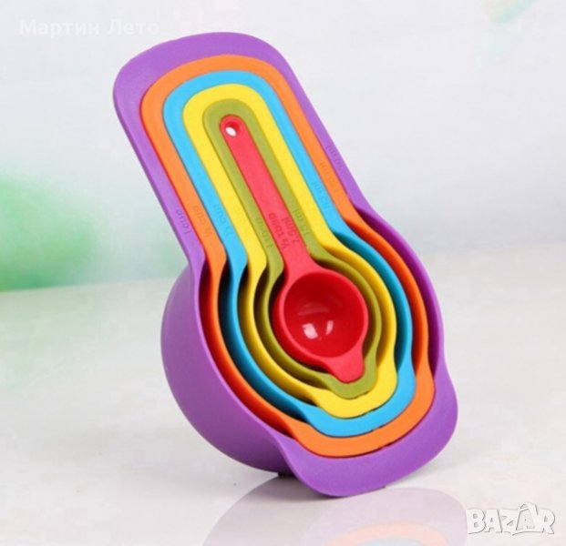 Мерителни лъжици. 6 бр. Цветни., снимка 1
