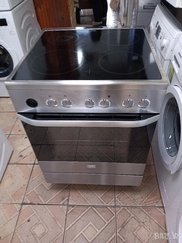 Иноксова свободно стояща печка с керамичен плот VOSS Electrolux с две години гаранция!, снимка 1