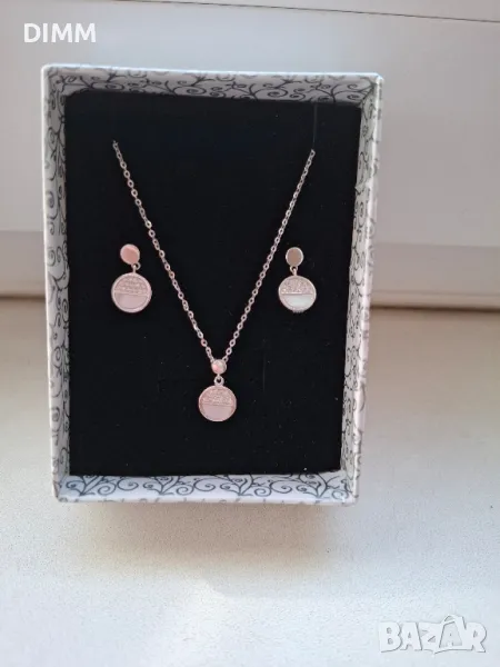 Сребърен комплект S925 /колие+обеци/, снимка 1