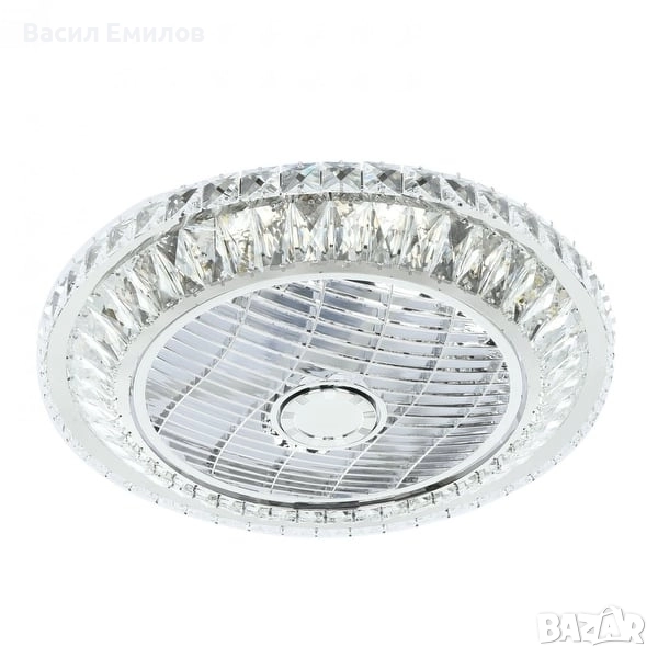 Кристален LED полилей с вентилатор и дистанционно управление, снимка 1