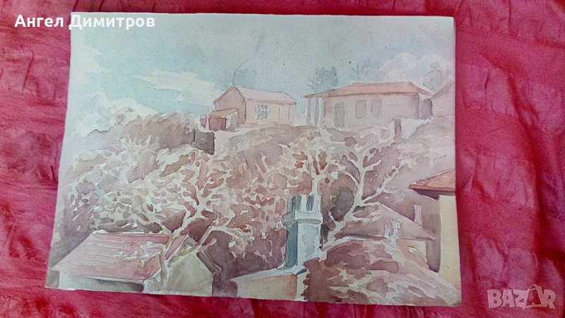Ангел Ботев картина акварел , снимка 1