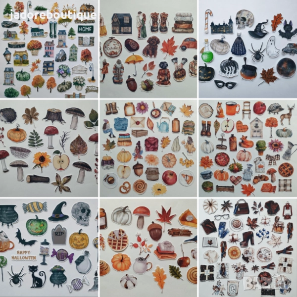Дизайнерски скрапбук стикери Есен/ Хелоуин различни видове, снимка 1