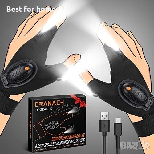 Уникален инструмент - Ръкавици с LED фенер PARIGO,аксесоар за къмпинг,колоездене,риболов, снимка 1