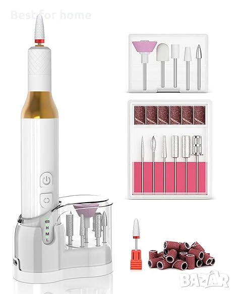  DEEHENK Комплект за маникюр- пила с 12 свредла и 6 шлифовъчни ленти, снимка 1