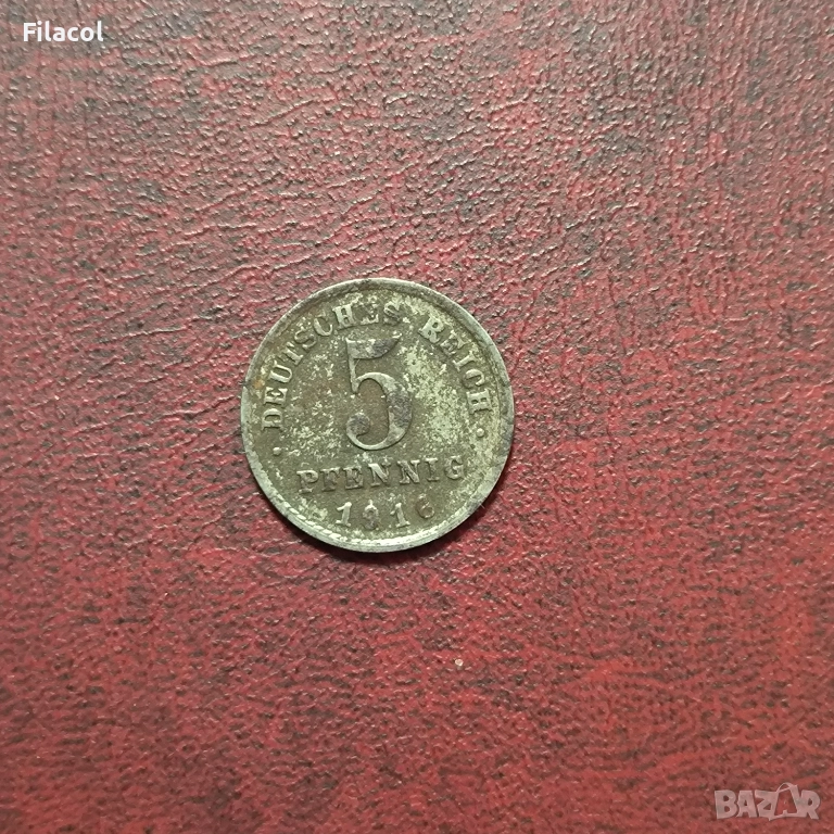 Германия Империя 5 пфенига 1916 година, снимка 1