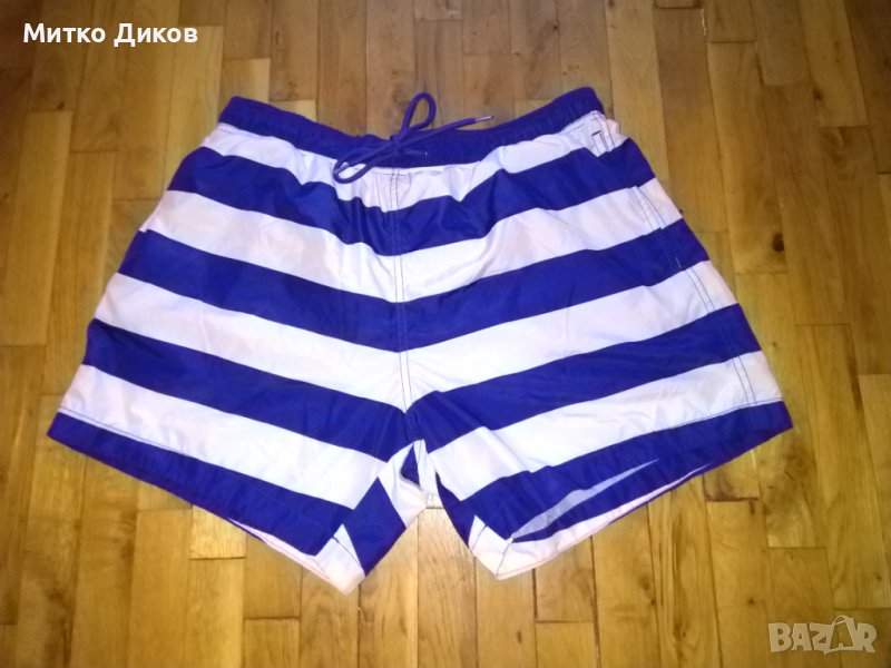 Плувни шорти бяло сини раета като нови размер Л, снимка 1