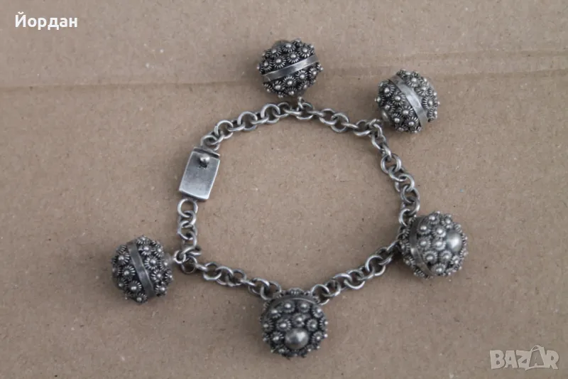 Уникална дамска сребърна гривна , снимка 1