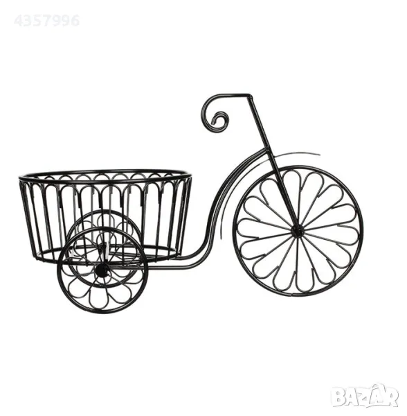  Декоративна поставка за саксия, Велосипед, Черен , снимка 1