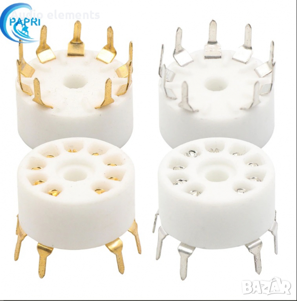 Керамични цокли за радиолампи  /печатан монтаж/, снимка 1