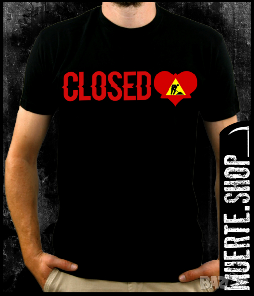Тениска с щампа CLOSED HEART, снимка 1