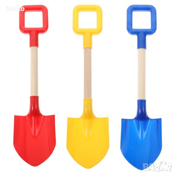 Детска лопатка за пясък с дървена дръжка, снимка 1