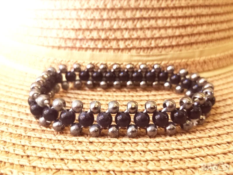 🏷️ Гривна / цвят: перлено черен и сив, снимка 1