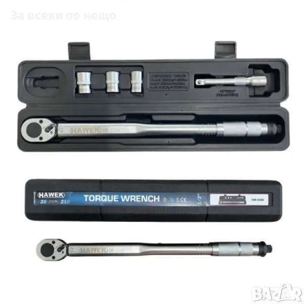 Динамометричен ключ с вложки и удължение 1/2'' 28 - 210 Nm HAWEK, снимка 1