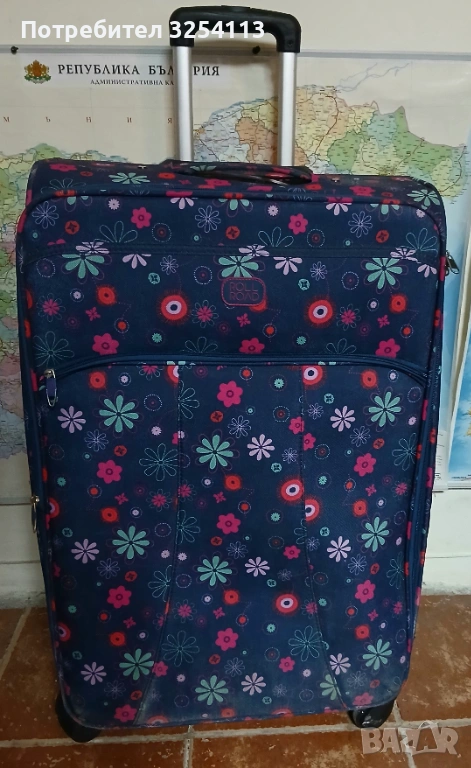 Куфар голям с дръжка на колела, снимка 1