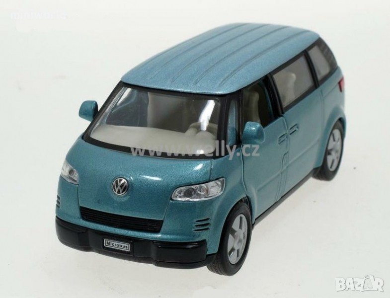 VW ´01 Microbus - мащаб 1:39 на Welly моделът е нов без опаковка Volkswagen, снимка 1