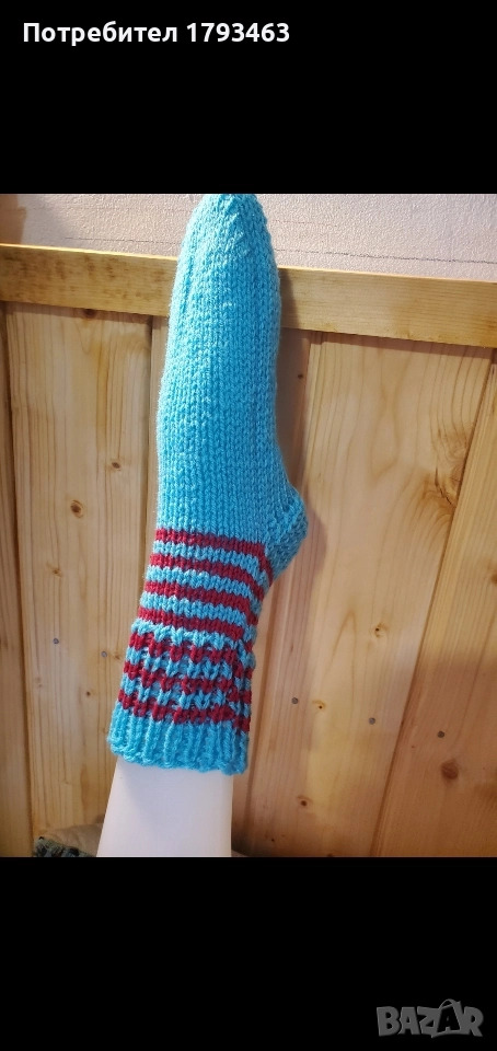 Ръчно плетени дамски  чорапи, размер 38, снимка 1