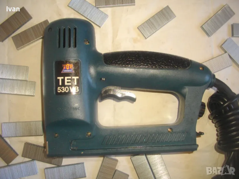 Немски ЗА РЕМОНТ ЗА ЧАСТИ Електрически Дърводелски Тапицерски ТАКЕР 8-16мм Липсва Удар Top Craft, снимка 1