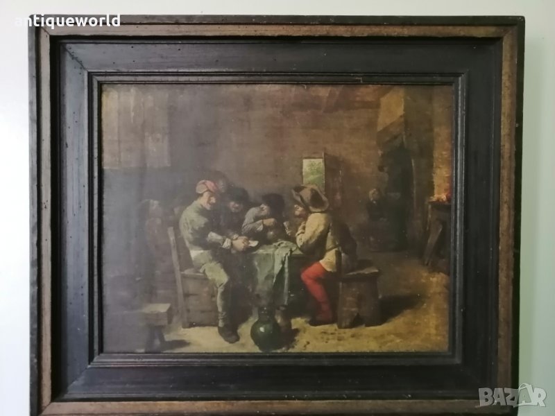 Стара Барокова Картина Adriaen Brouwer 1635 г., снимка 1