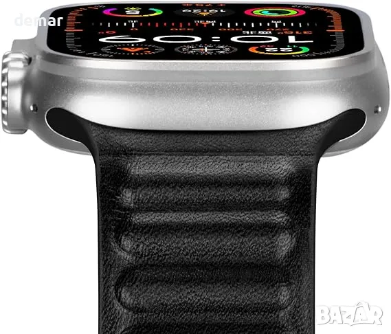 maogoam Mag-Link магнитна кожена каишка за Apple Watch Ultra 2 49 mm (2022-2024), черна, снимка 1