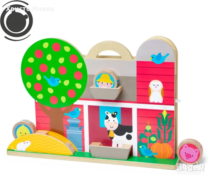 Дървена играчка Ферма с животни GO Tots плевня – Melissa & Doug, снимка 1
