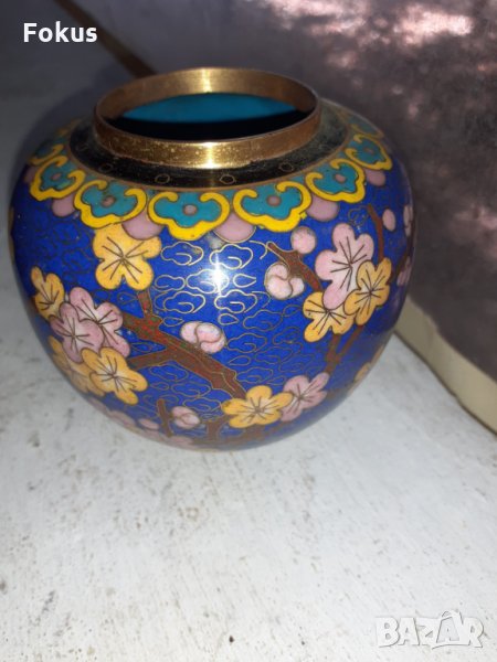 Красива стара колекционерска ваза Клоазоне, снимка 1