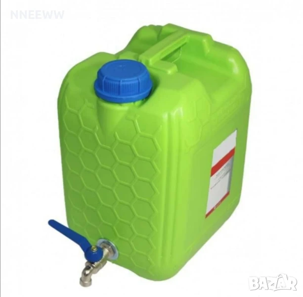 Туба за вода с метално кранче 10л - зелена, снимка 1