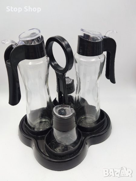 Оливерник сет 5 части стъкло и пластмаса , снимка 1