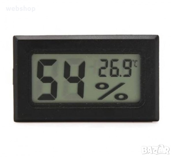 Термометър и влагомер, без сонда, за вграждане, -50°C до 70°C, 10% до 99%, 46x26mm, снимка 1