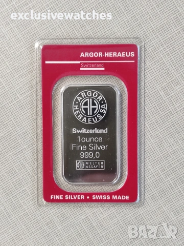 1 oz кюлче 999 чисто сребро Argor-Heraeus Швейцария - налични 2 бр., снимка 3 - Нумизматика и бонистика - 53333699