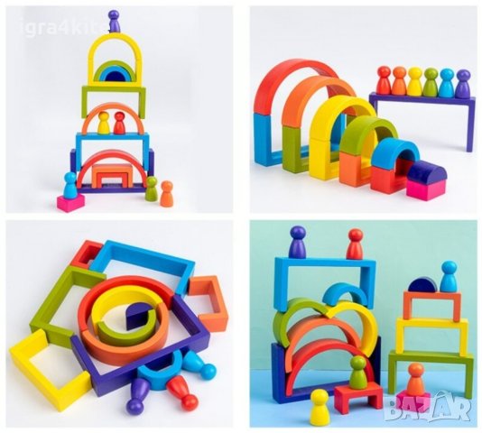 НАМАЛЕНИЯ Монтесори 4в1 комплект дървени игри / НОВО ! Логическа дървена игра, снимка 7 - Образователни игри - 42273461