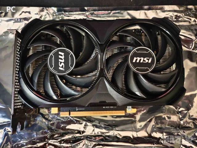 MSI GeForce RTX 4060 Ti VENTUS 2X BLACK 8GB GDDR6 Тествана и обслужена с падове/паста, снимка 2 - Видеокарти - 54280240
