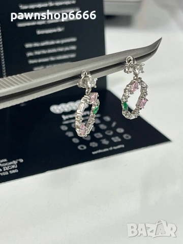 Сребърни обеци 925 проба, снимка 4 - Обеци - 53537319