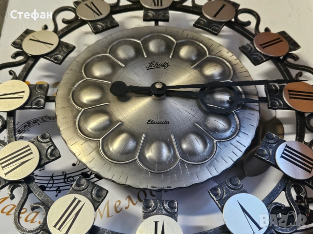 Винтидж стенен часовник със звездовиден дизайн от средата на века, стенен часовник MCM със сребърни , снимка 3 - Стенни часовници - 51977286