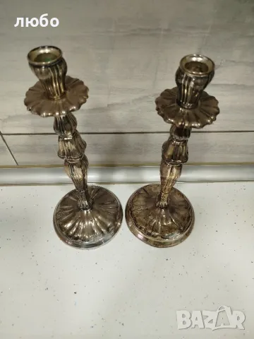 Сребърни Свещници 0,925--405 Грама , снимка 4 - Антикварни и старинни предмети - 48425032