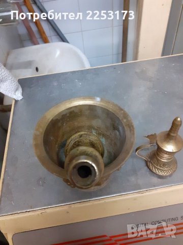 Месингово хаванче и малък ибрик-миниатюра, снимка 2 - Декорация за дома - 40021723