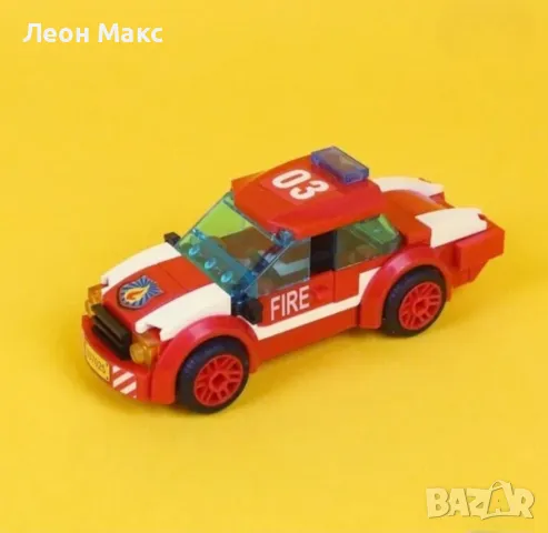 Конструктор Пожарна станция с хеликоптер 969 части, пожарна кола, тип лего , снимка 4 - Конструктори - 48409410