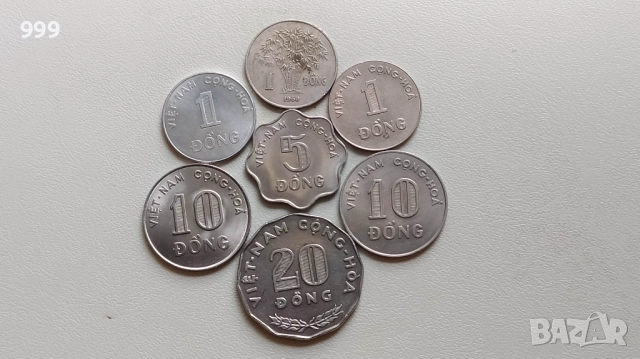 1 донг 1960, 1964, 1971, 5 донга 1971, 10 донга 1964, 1968, 20 донга 1968  Южен Виетнам