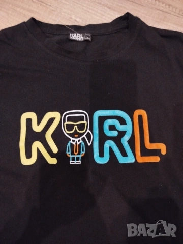 тениска Karl Lagerfeld - L- наситено черно- Italy, снимка 3 - Тениски - 53851058