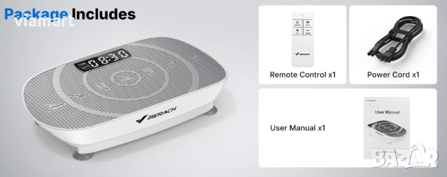 Виброплатформа MERACH CV30 Gray SLIM, 10 нива на интензивност, снимка 4 - Фитнес уреди - 53052270