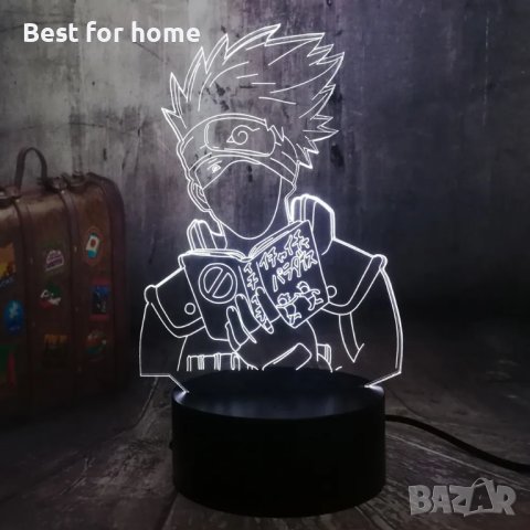 3D аниме LED Нощна лампа,3 различни Аниме героя, с интелигентно сензорно дистанционно управление, снимка 6 - Лед осветление - 40416305