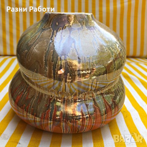 Арт Ваза тип лава ефект, гледжосана керамика, снимка 2 - Вази - 42456825