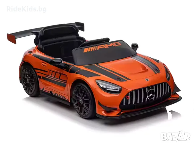 Mercedes-Benz GT3 AMG 12V - Детска акумулаторна кола, Оранжев, EVA гуми, снимка 3 - Детски велосипеди, триколки и коли - 49731857