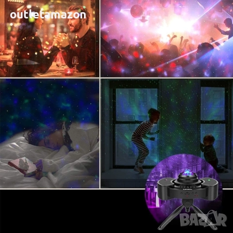 LED звезден проектор с Bluetooth високоговорител и дистанционно управление, снимка 3 - Друга електроника - 52856977