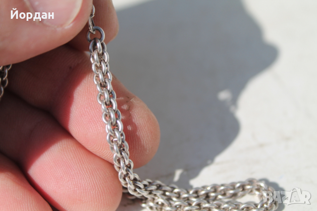 Сребърен синджир , снимка 6 - Колиета, медальони, синджири - 36453568