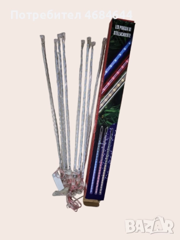 Коледни Led висулки падащ сняг / Размер на висулката:  50см/ Бяла светлина / 8 бр. висулки; разстоян, снимка 6 - Декорация за дома - 52817396