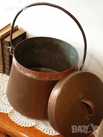 старинен меден котел 15 литра , снимка 3 - Други - 50536816
