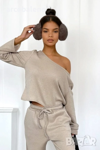 Дамски комплект плетен пуловер от две части, 3цвята , снимка 6 - Комплекти - 52971944