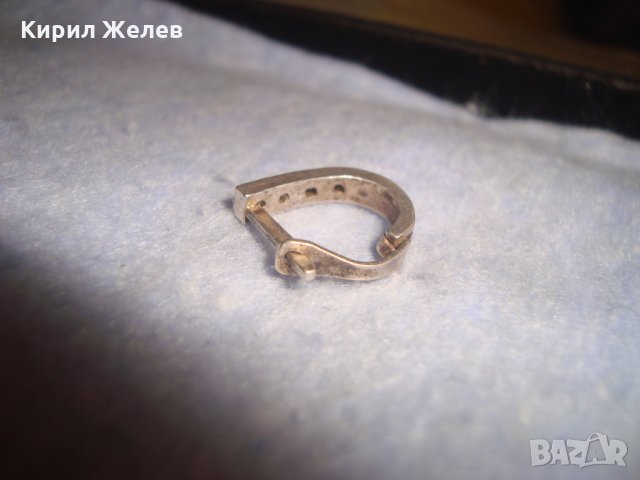 СТАР СРЕБЪРНА СКЪПОЦЕННА ОБЕЦА ВИСОКА ПРОБА СРЕБРО АНГЛИЯ с ИНКРУСТИРАНИ ЦИРКОНИ 25987, снимка 10 - Обеци - 35975621