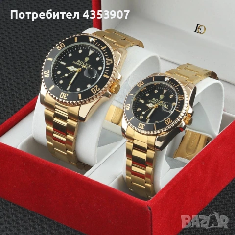 Марката Rolex 2 броя часовници мъжки+дамски, снимка 4 - Мъжки - 53423841